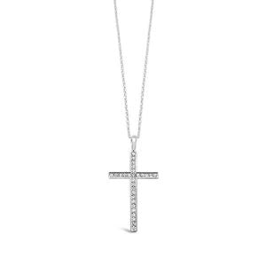 SAS-Sterling Silver Cross Necklace 38x20mm