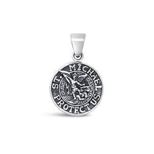 SAS Sterling Silver St Michael Protect Us Necklace