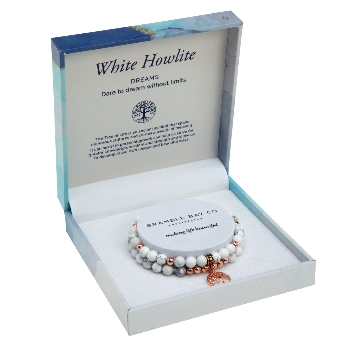 Duo Bracelet Set - White Howlite Rose Gold