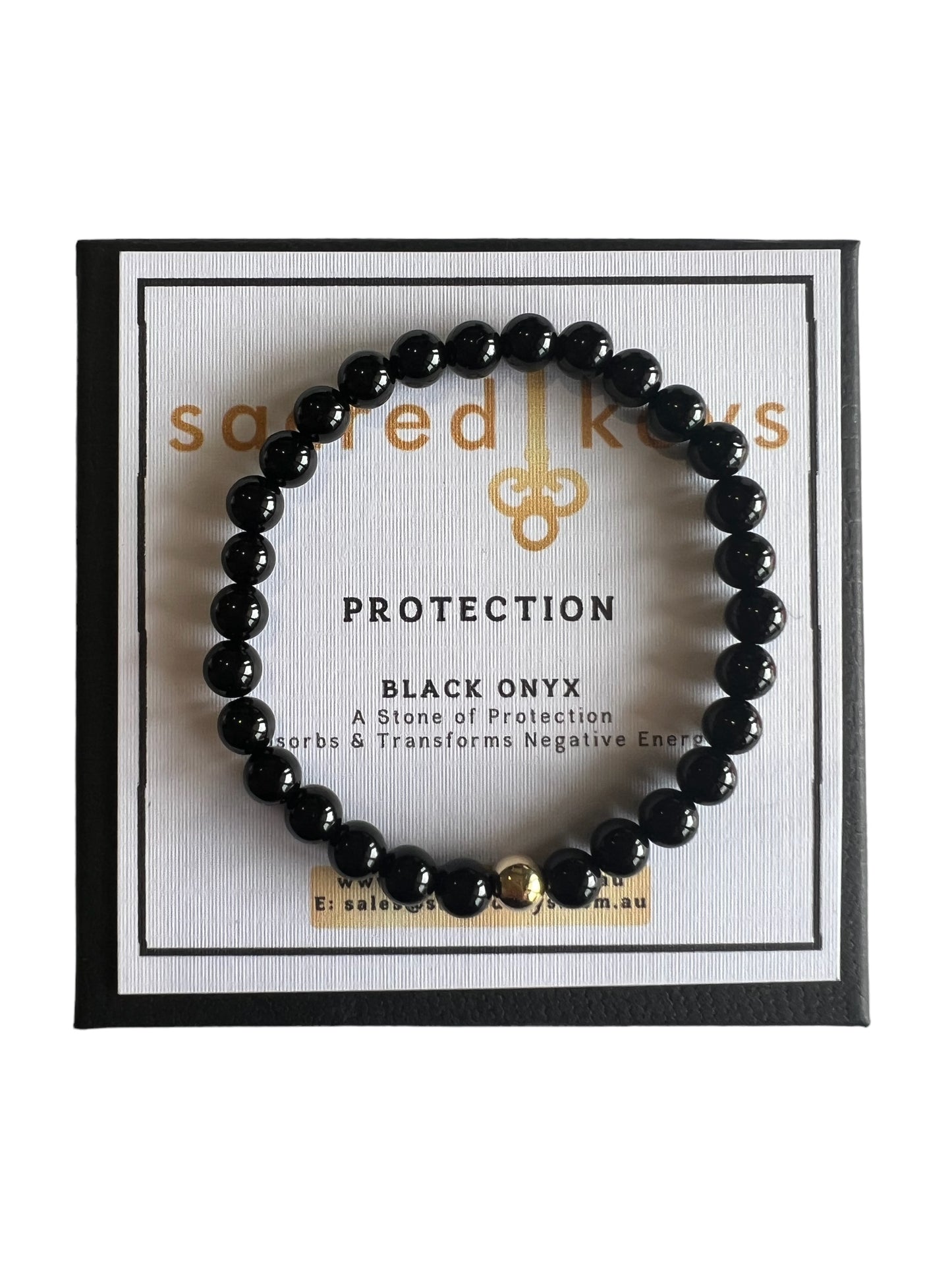 Black Onyx - Protection Bracelet with 14K Gold Infill